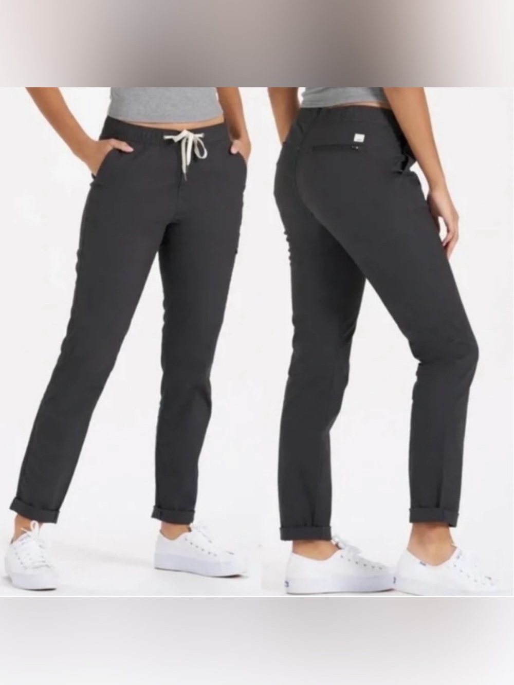 Vuori Women’s Ripstop Pant In Charcoal Gray Zip Fly Sz.Sm Athleisure Outdoors